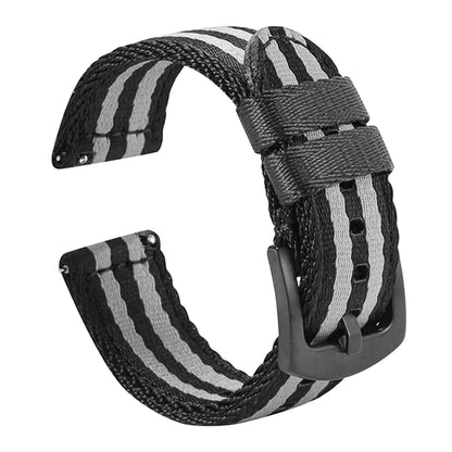 Garmin Seatbelt Nylon Band in Black and Gray Stripes with Black Buckle