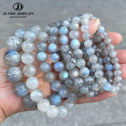 Gray Moonstone Bead Bracelet, Stretch, photo 1