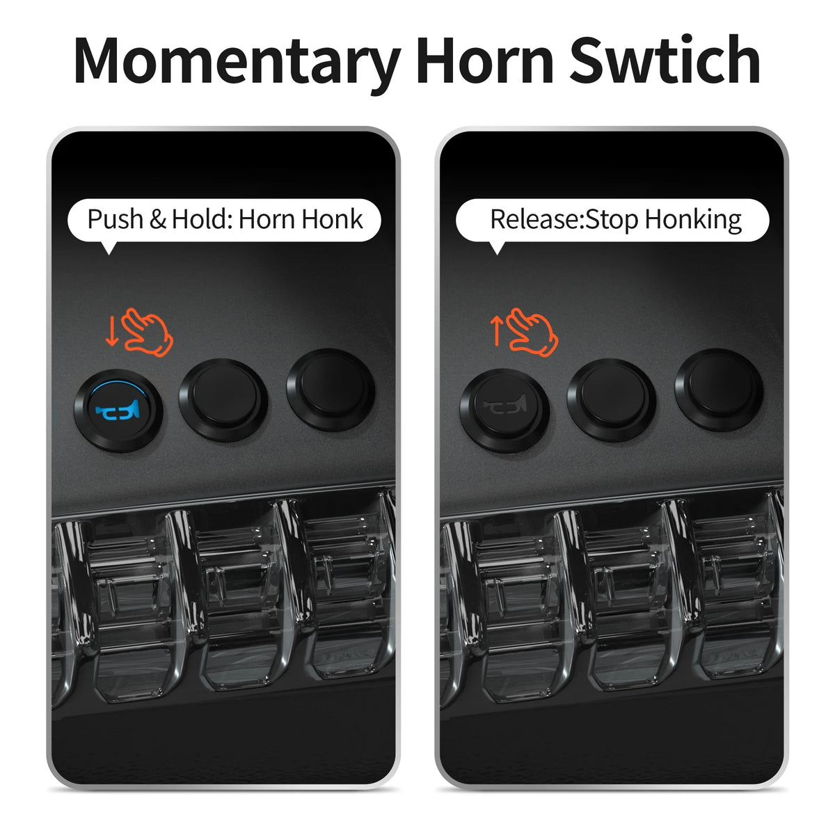12V Horn Button with LED, Waterproof, Push to Honk