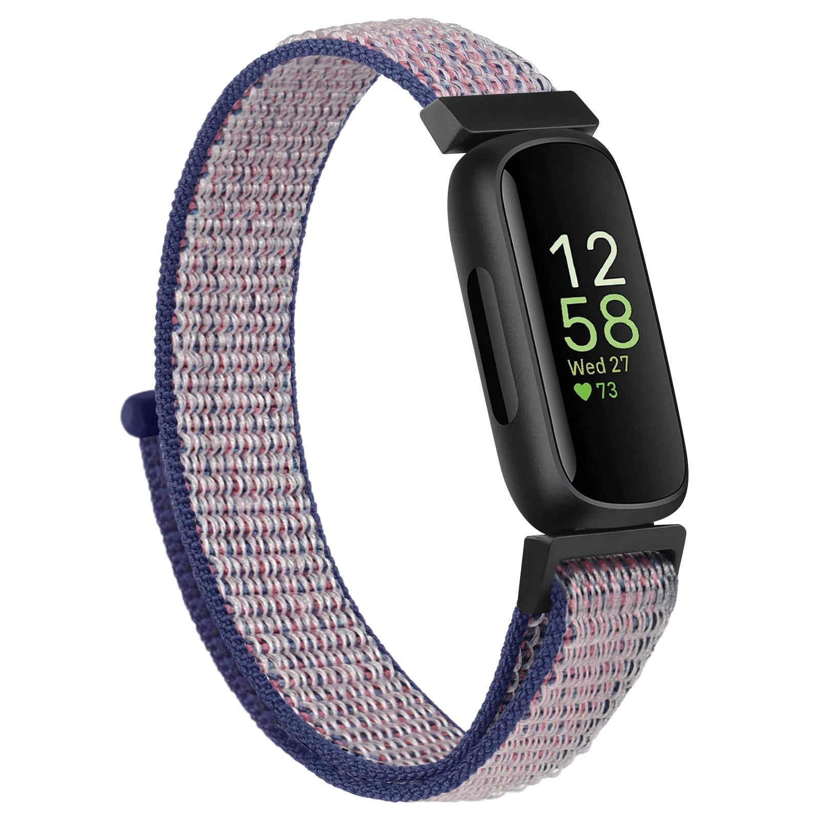Fitbit Inspire 3 with adjustable nylon strap, comfortable sport band for everyday wear and durability.