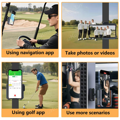 Magnetic Golf Cart Phone Holder, Clamp Grip for 4.5 to 7 in Phones