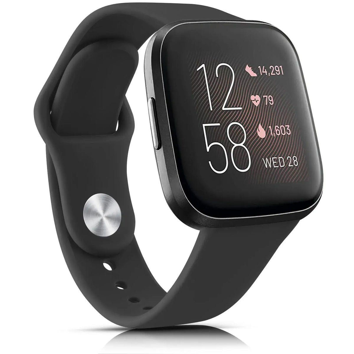 Fitbit Versa & Sense Classic Silicone Pin Band - Black