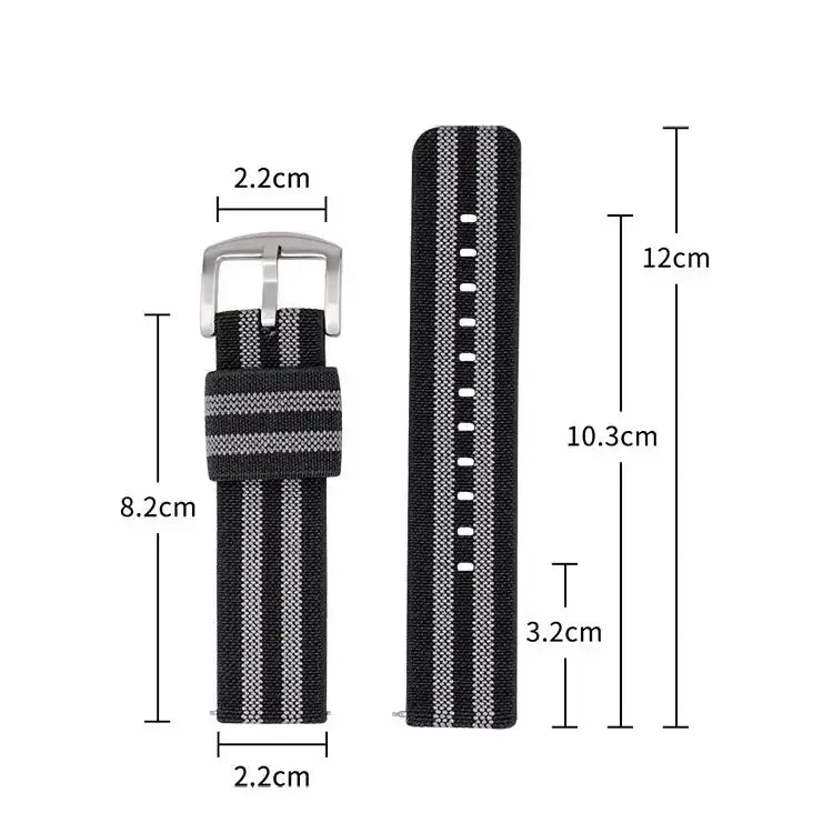 Suunto Woven Nylon Band with Fabric Keepers - Strap dimensions