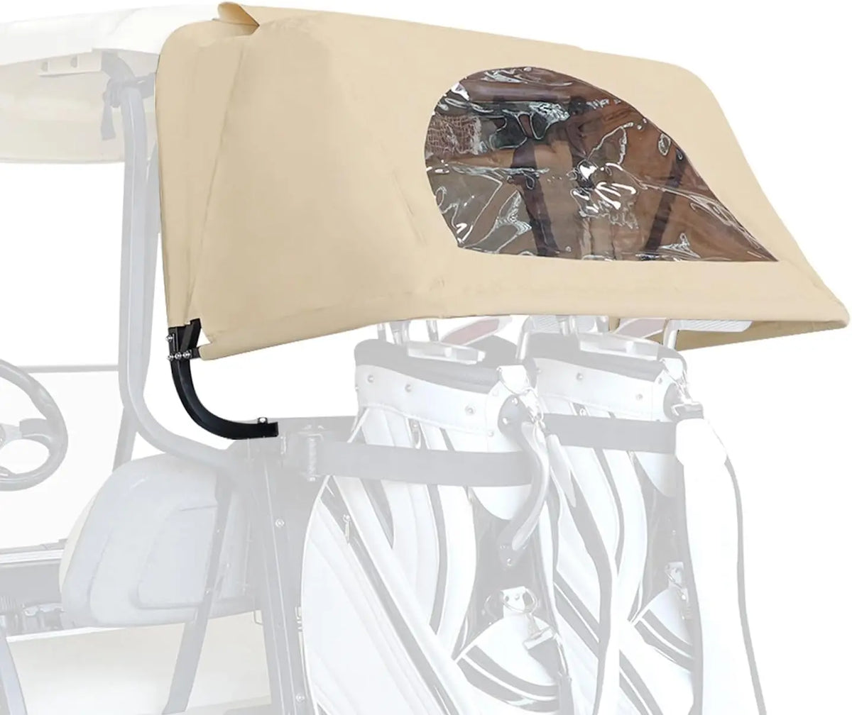 Golf Cart Rear Bag Rain Cover with Clear Windows and Bracket