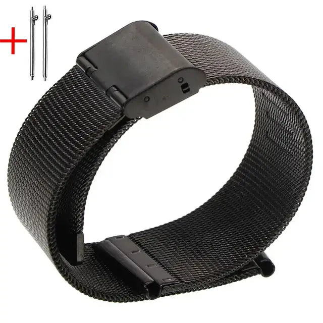 Samsung Galaxy Watch Stainless Steel Mesh Clasp Band in Black