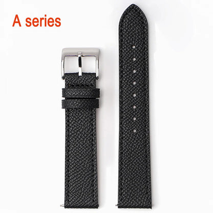 Garmin Epsom Leather Band in Black with Silver Buckle