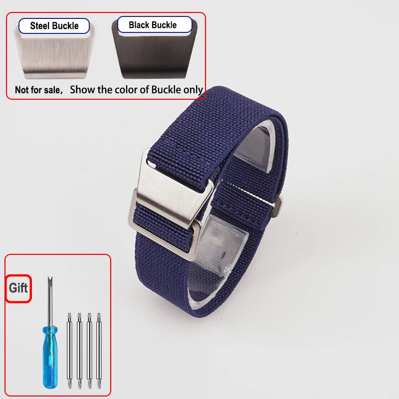 OnePlus Smartwatch Bands Nylon Elastic Parachute Fabric Watch Strap with steel buckle and gift screwdriver set.