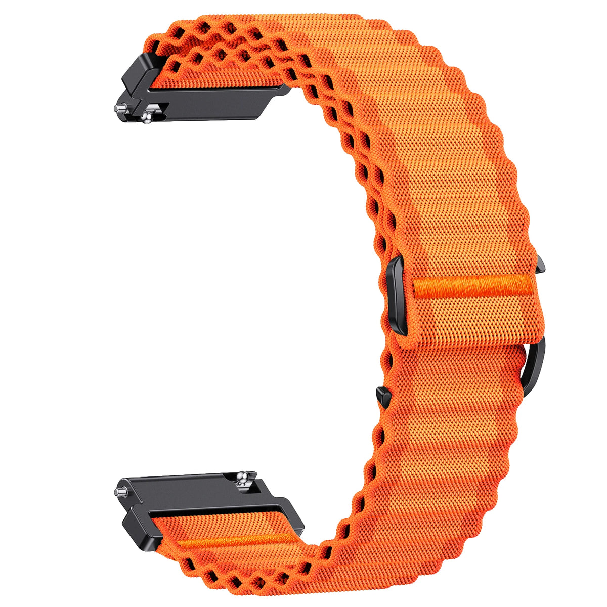 Polar Ocean-Style Ribbed Nylon Loop Band — Orange