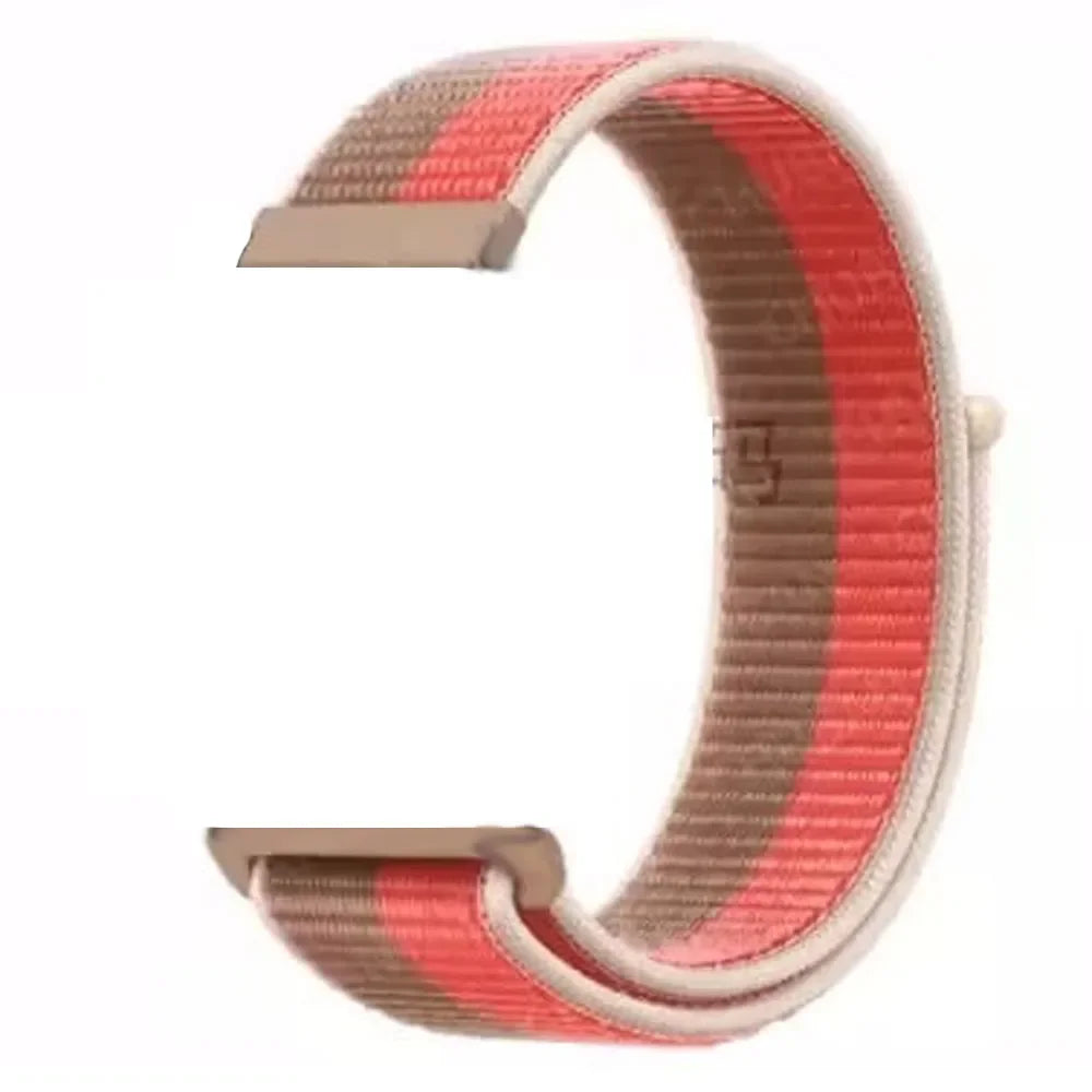 Polar Woven Nylon Hook-and-Loop Band – Coral / Tan