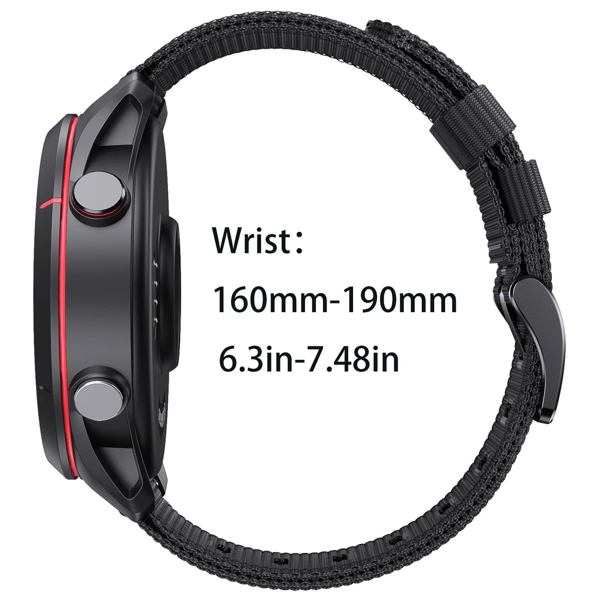 Nylon band wrist-sizing illustration for COROS – BandsCo Straps