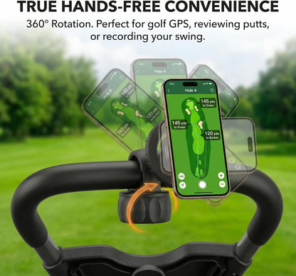 Magnetic Golf Push Cart Phone Holder, 360° Handlebar Mount