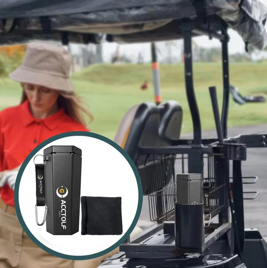 Portable Golf Ball Washer for Cart Cup Holder, with Towel