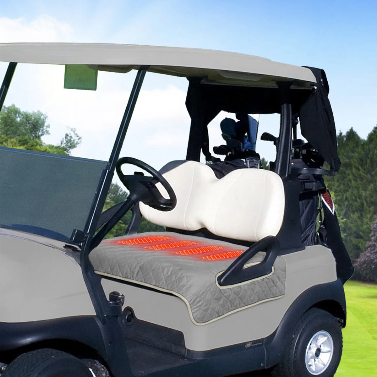 Heated Golf Cart Seat Cover, USB Powered, 3 Heat Settings