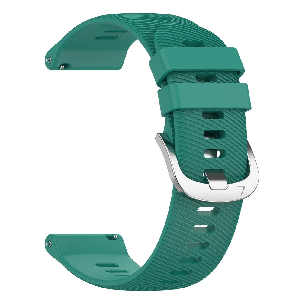 Polar Textured Silicone Band with Color and Buckle Options — Teal Green / Silver Buckle