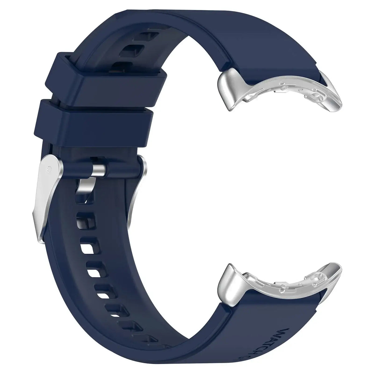 Buckle Silicone Google Pixel Watch Band with Double Keepers in Navy Blue
