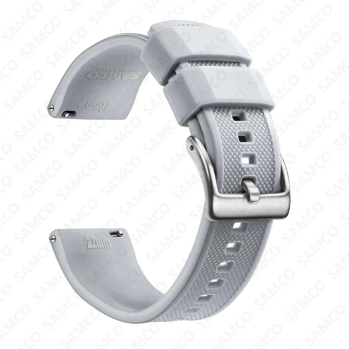 Motorola Moto Textured Silicone Band with Buckle Choices — Light Gray / Silver Buckle