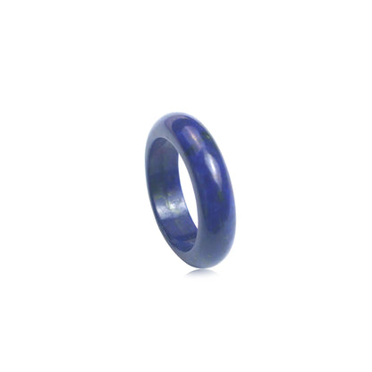 Solid lapis lazuli band ring, 6mm