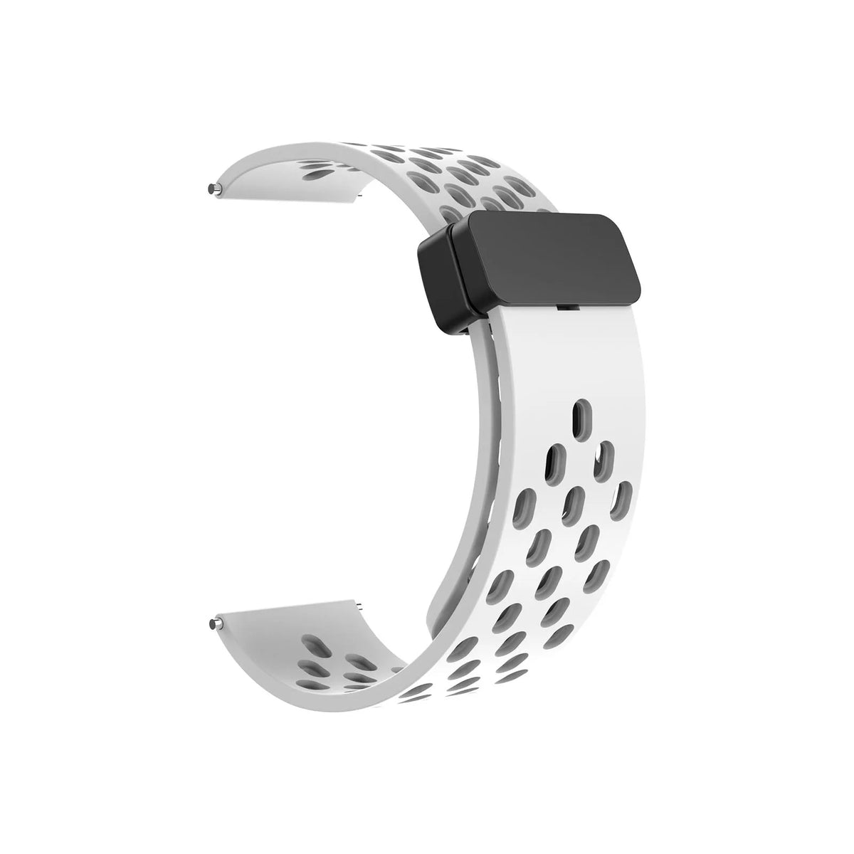 COROS Perforated Silicone Band with Magnetic Clasp – White / Black Clasp