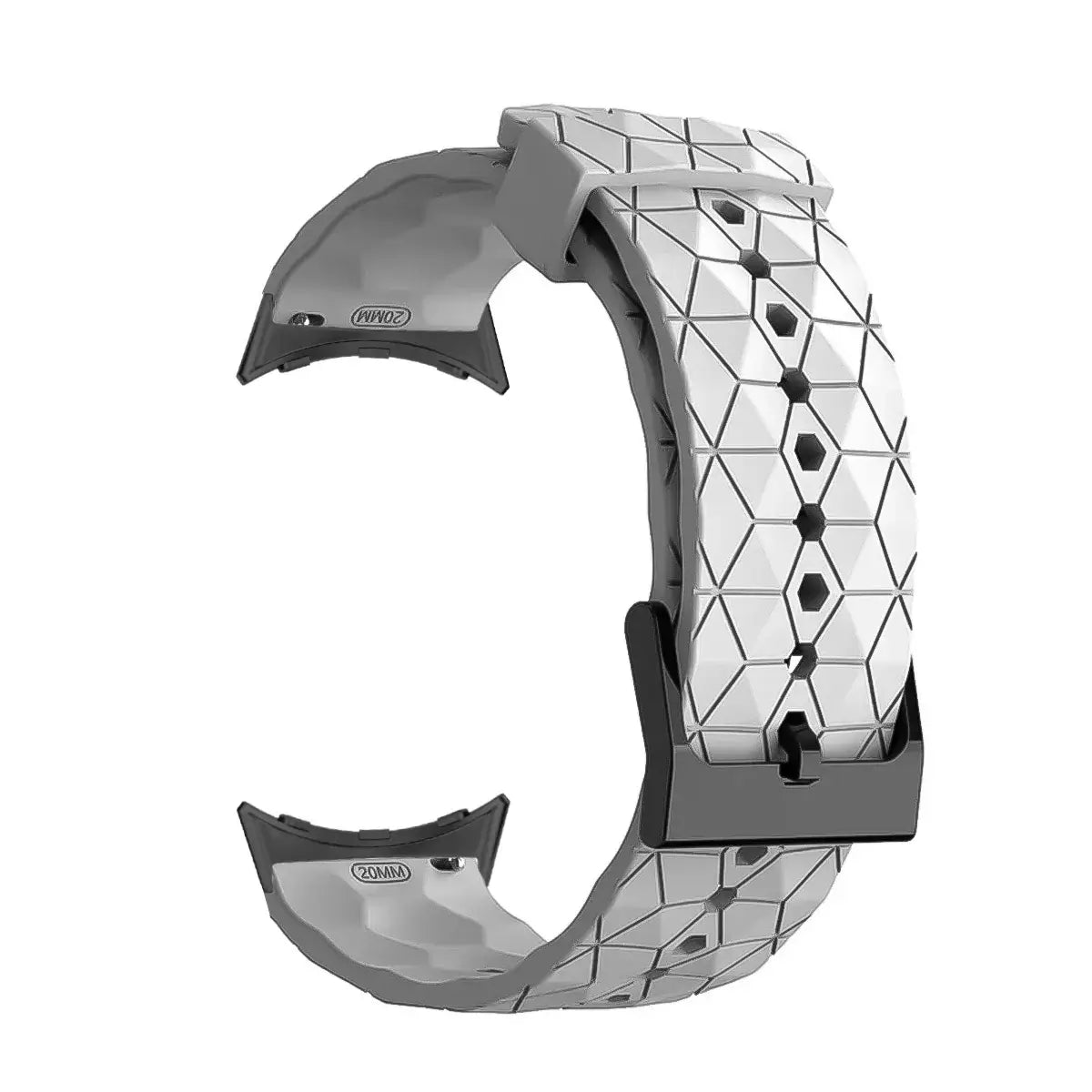 Geometric Silicone Google Pixel Watch Band in Gray