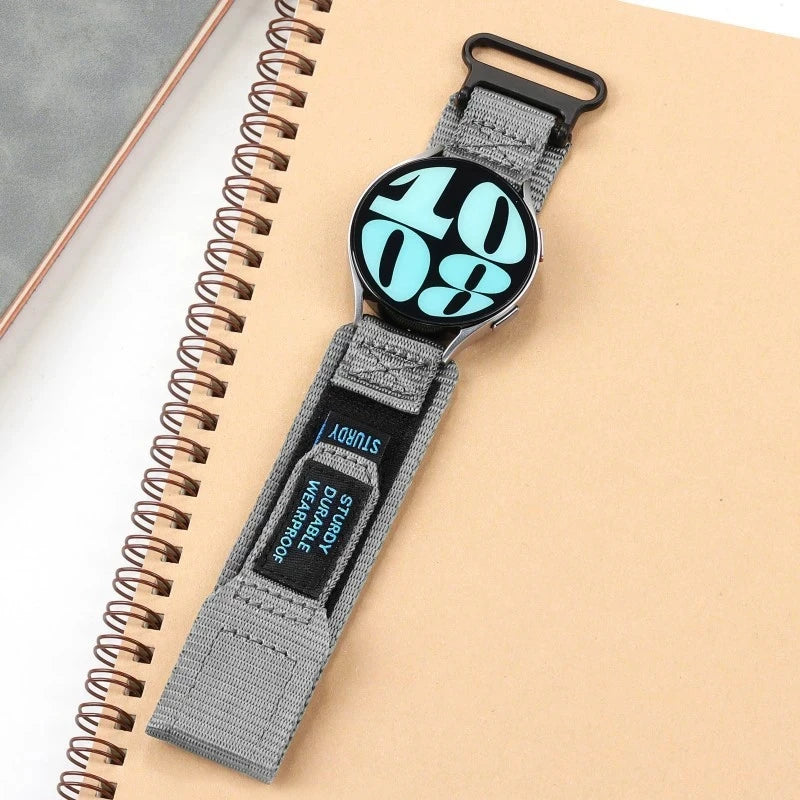 COROS Nylon Sport Loop Watch Band with Text Patch - Gray