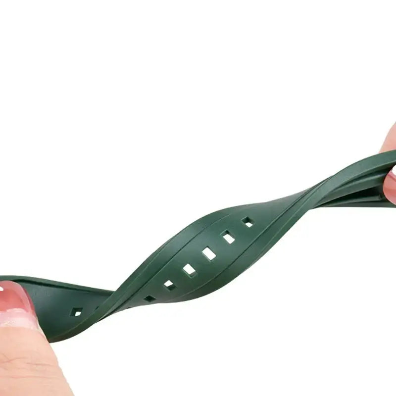 TicWatch Raised-Center Silicone Buckle Band - Green strap flexibility detail