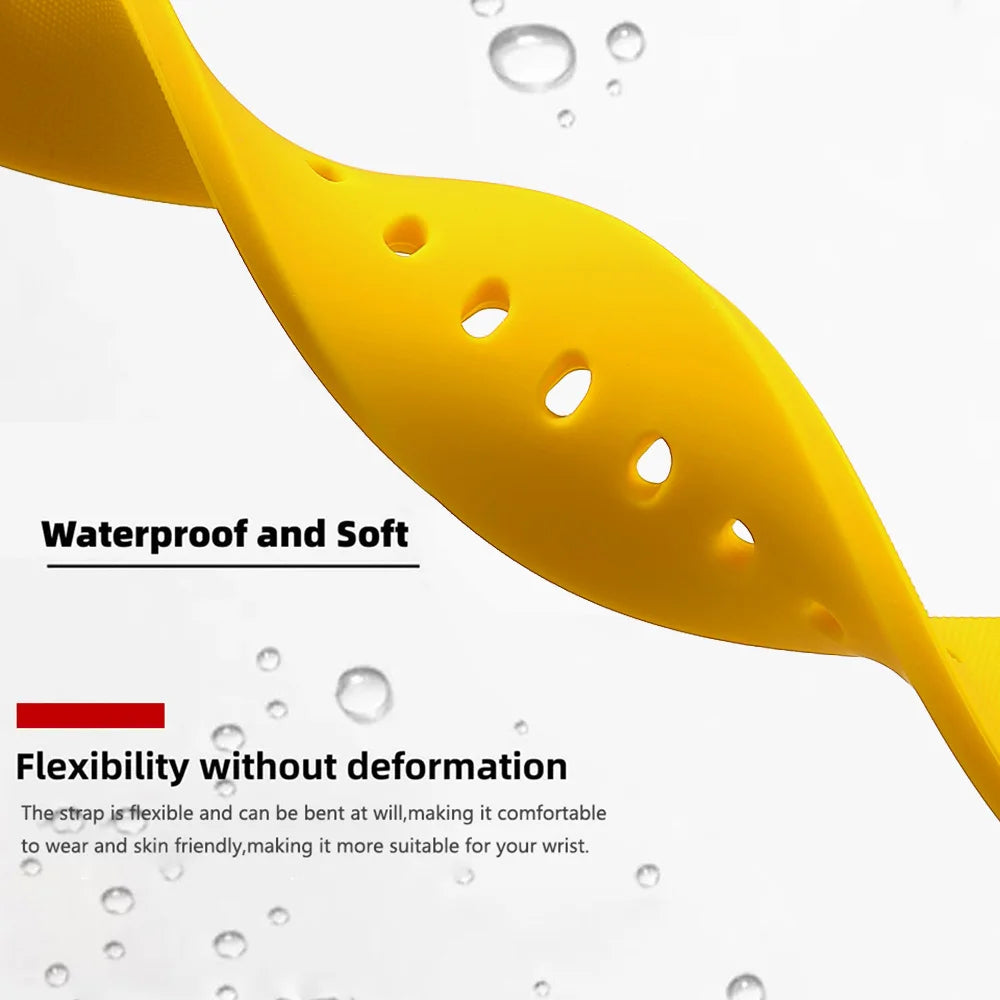 Curved-End Silicone Band — bent to show flexibility
