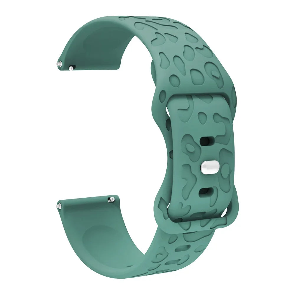 Garmin Leopard Print Silicone Band in Pine Green