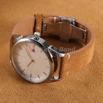 Suede Butterfly Clasp Band on a watch