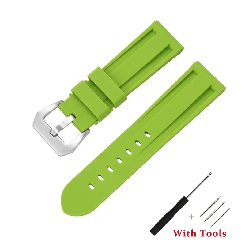 Motorola Moto Silicone Buckle Band in Solid and Camo Colors — Lime Green
