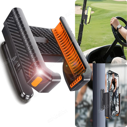 Magnetic Golf Cart Phone Holder, Clamp Grip for 4.5 to 7 in Phones