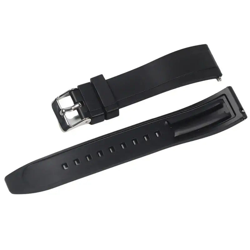 TicWatch Raised-Center Silicone Buckle Band - Black strap underside