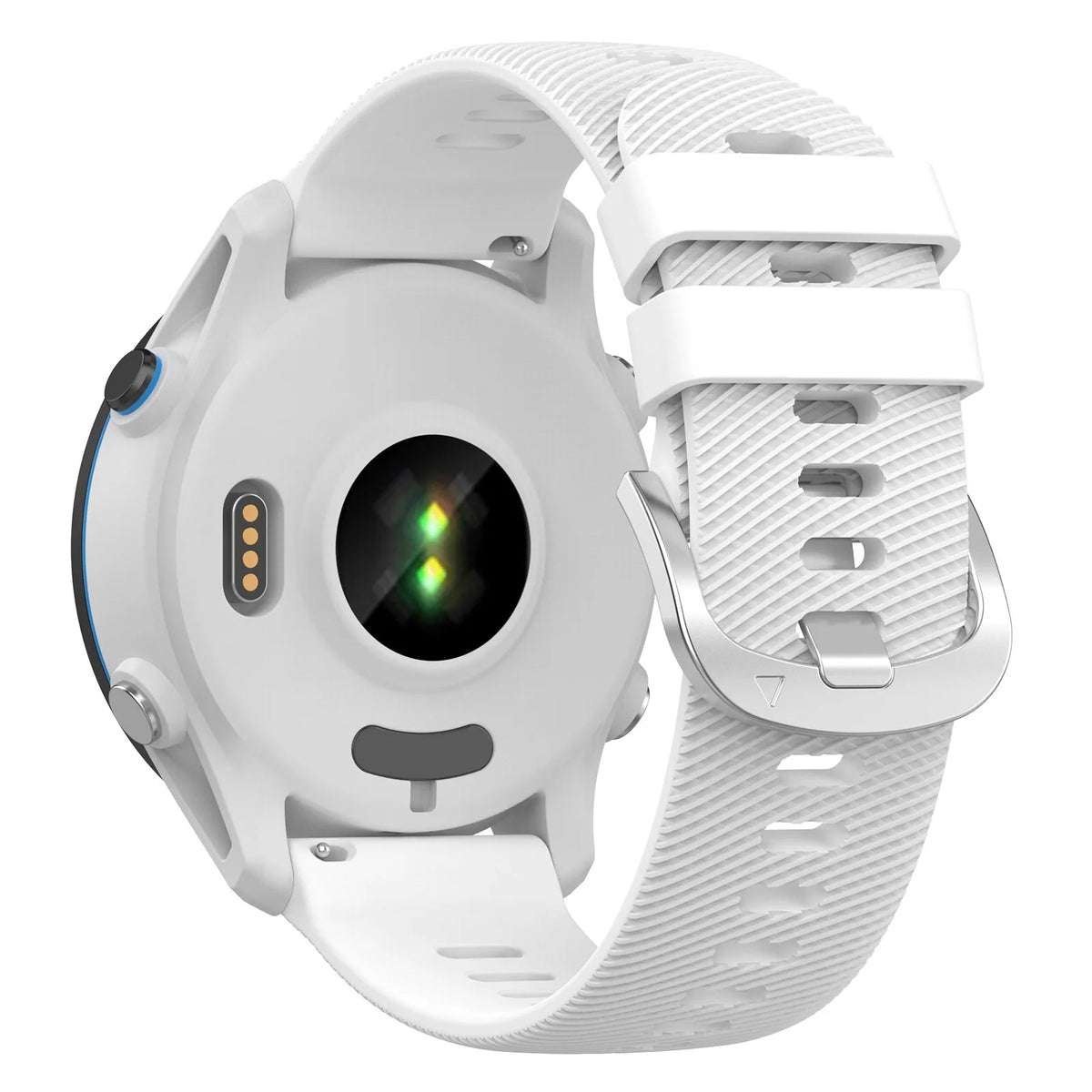 OnePlus Smartwatch Silicone Watch Band - Flexible & Durable Strap on a smartwatch, showcasing its white silicone design and features.