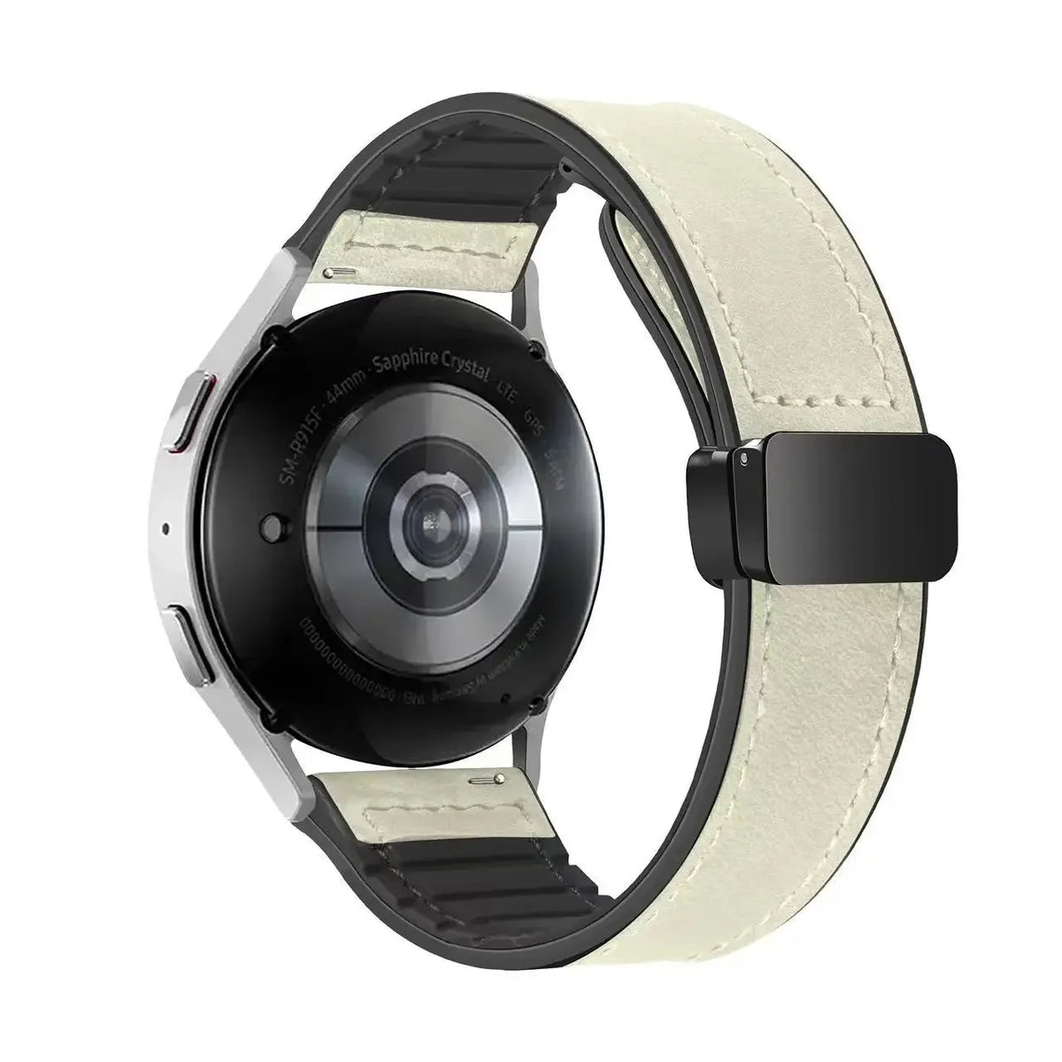 Leather and Silicone Magnetic Band in Beige