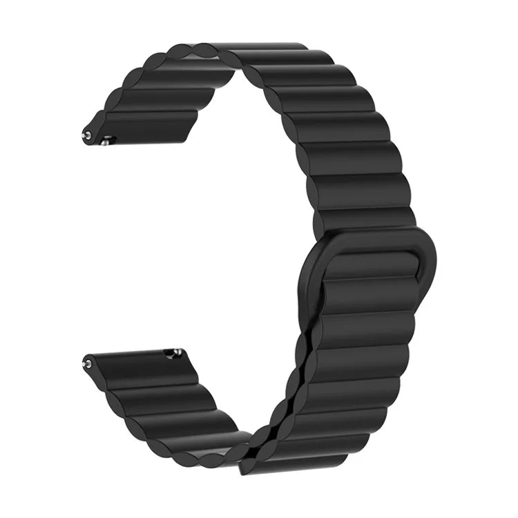 Polar Ribbed Magnetic Silicone Loop Band – Black