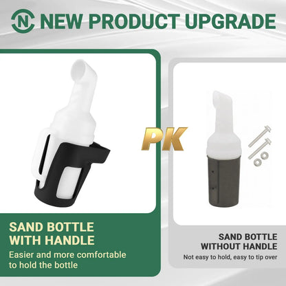 Golf Cart Sand Bottle with Rattle-Proof Holder, Divot Filler