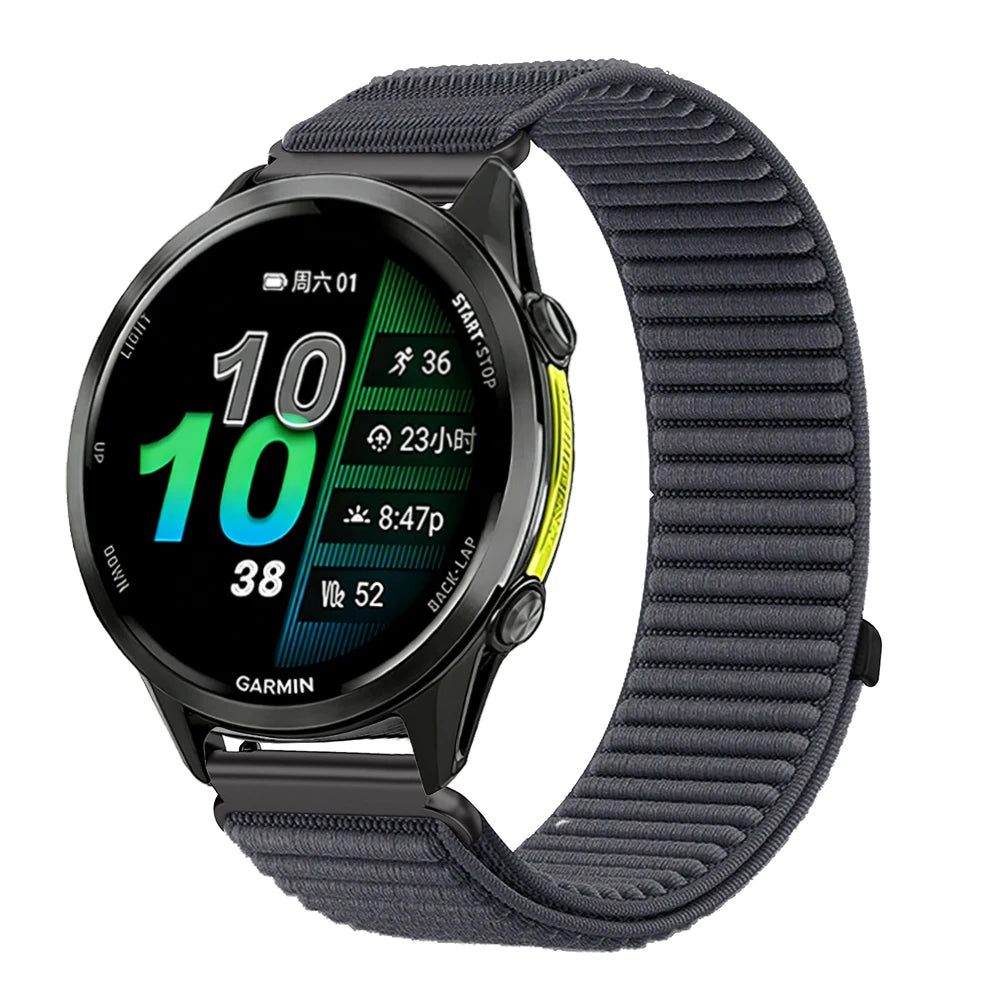 OnePlus Smartwatch Nylon Band Adjustable Breathable Sport Watch Strap on a smartwatch display.