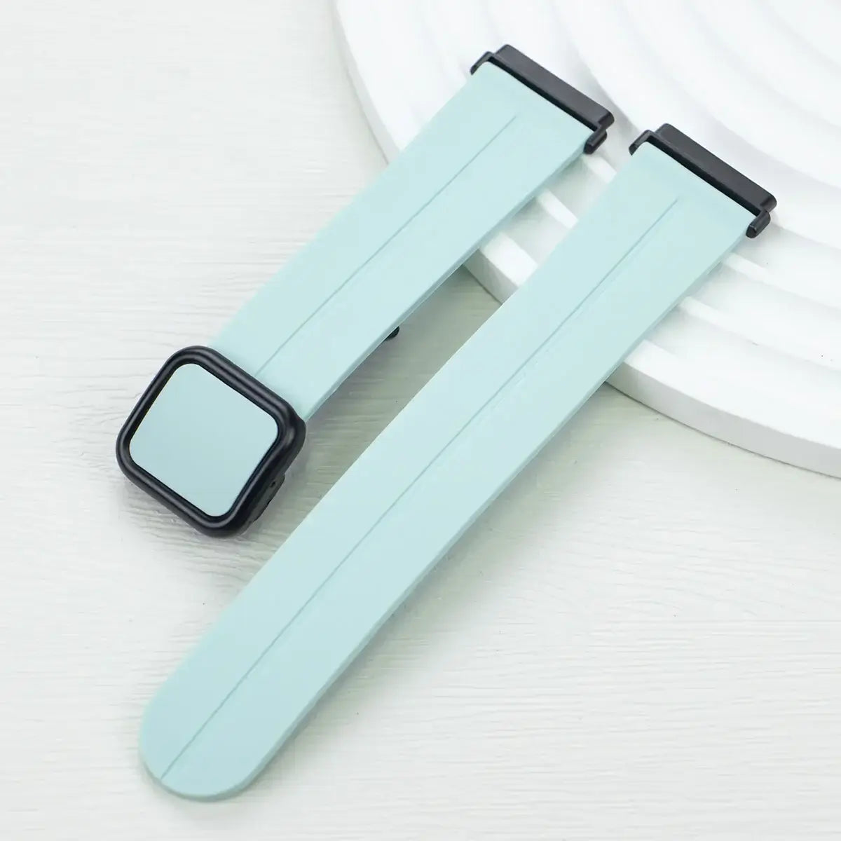 Fitbit Versa & Sense Square-Clasp Magnetic Silicone Band - Mint Green