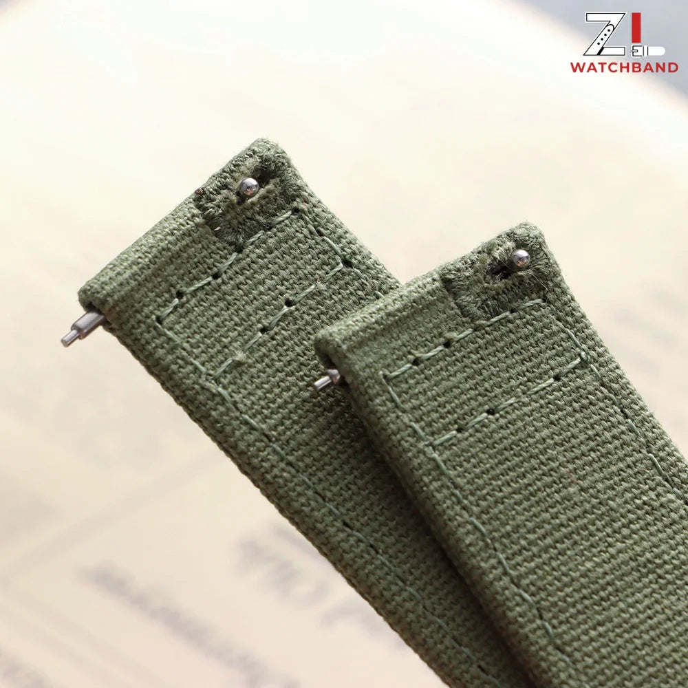 Stitched Canvas Nylon Band — stitching close-up