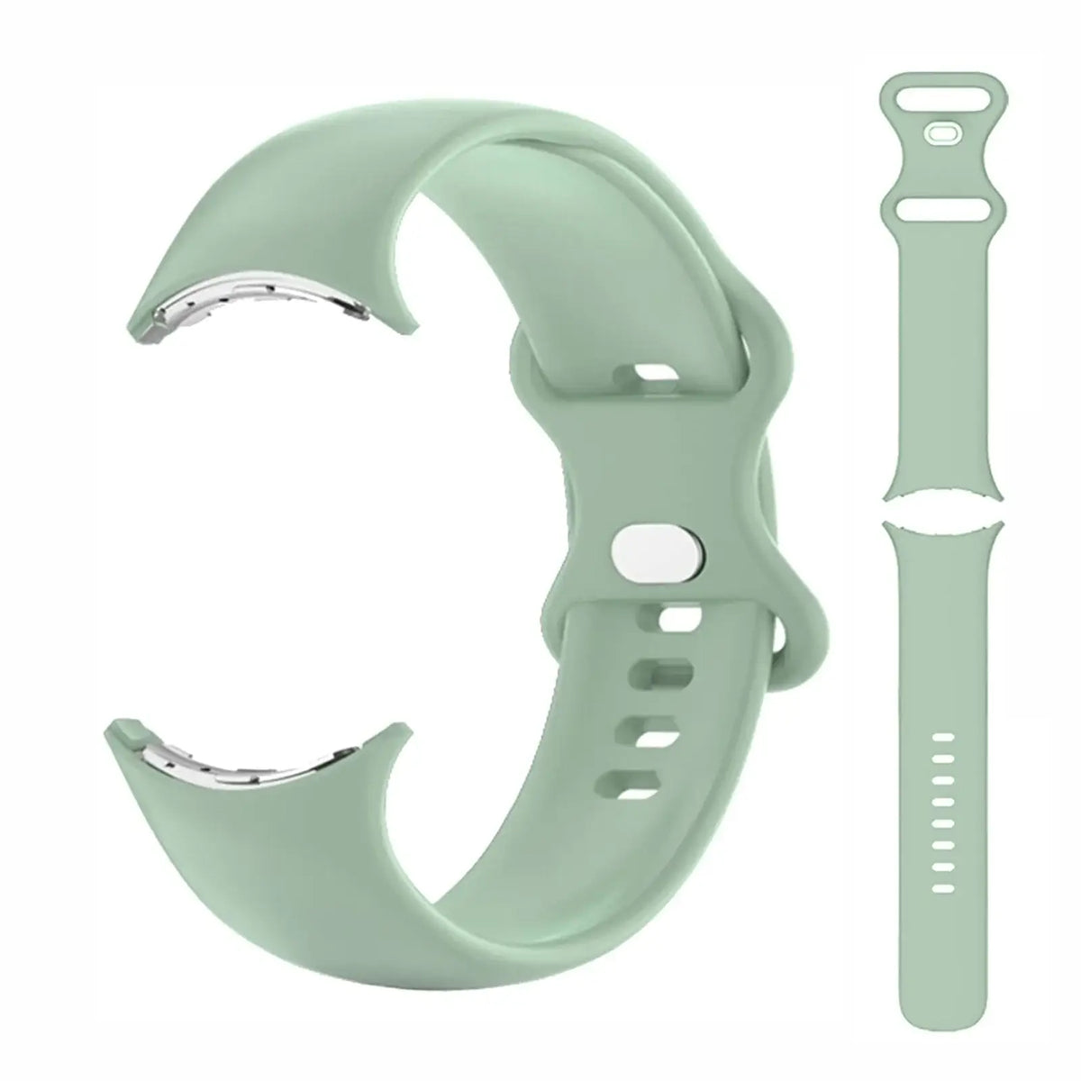 Silicone Google Pixel Watch Band - Two Strap Sizes in Sage Green