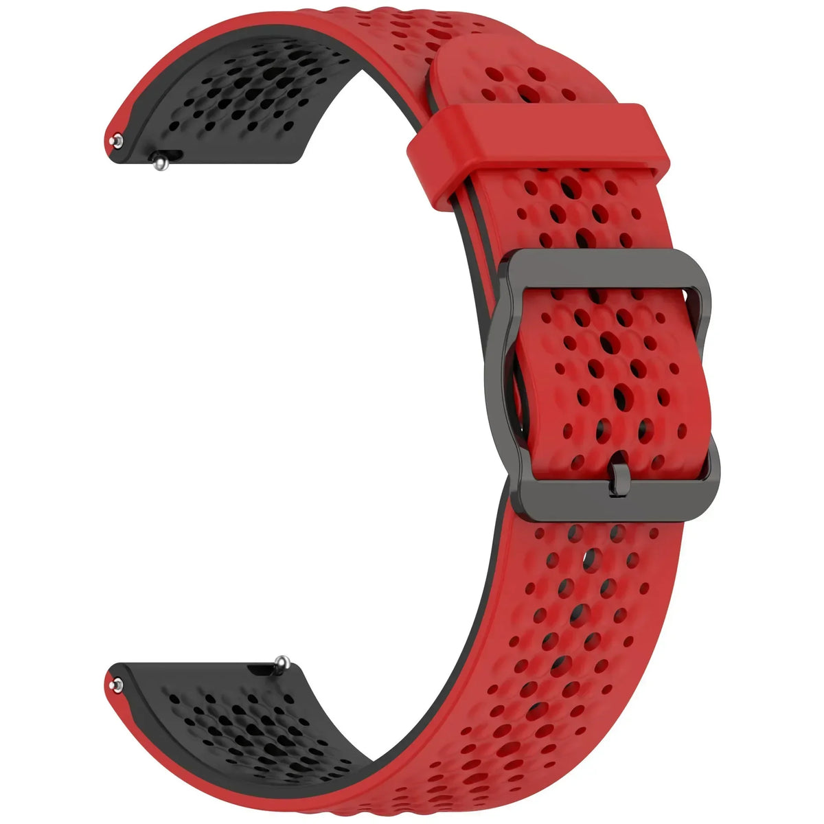 Perforated Silicone Buckle Band for Motorola Moto — Red / Black