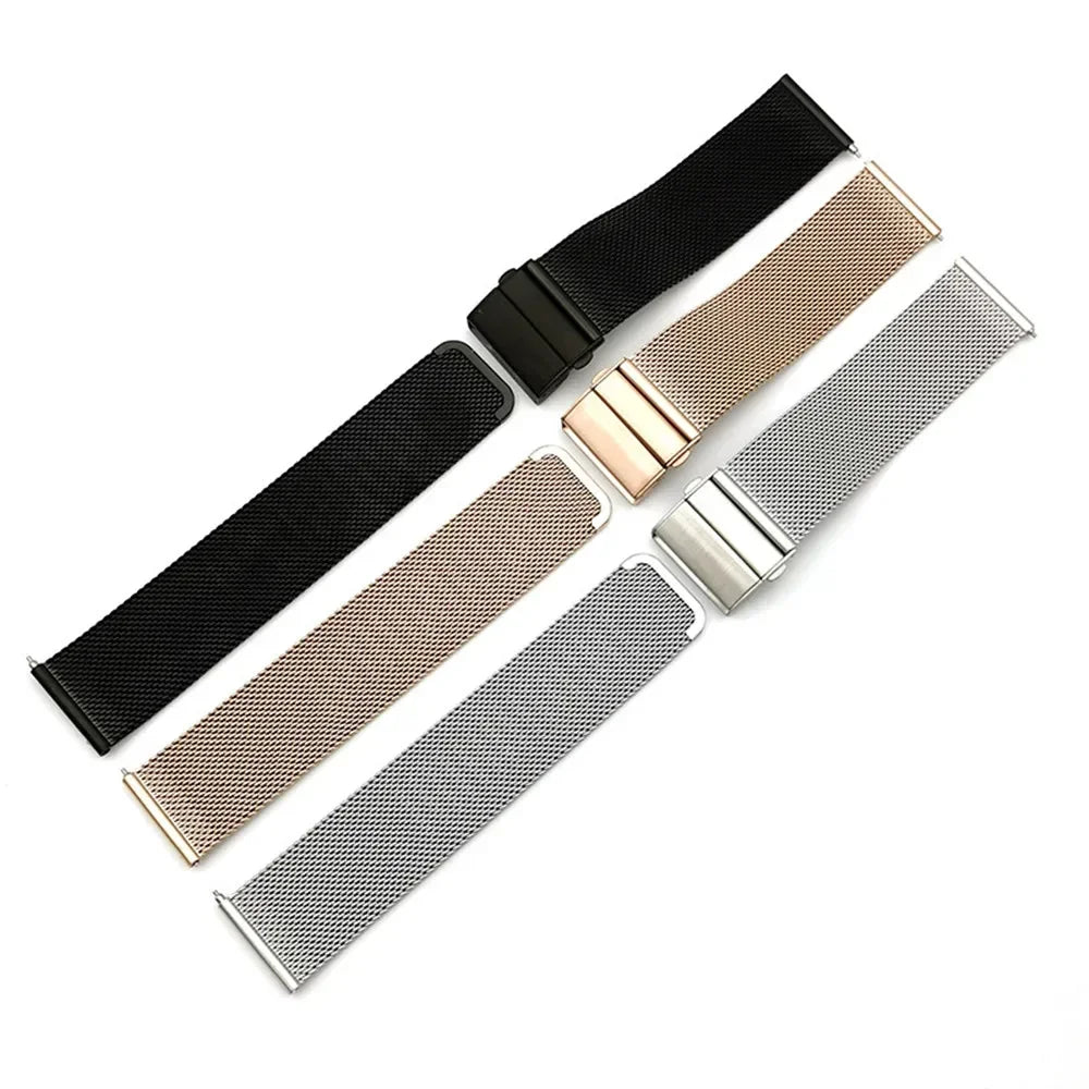 Garmin Milanese Mesh Band in black, silver and rose gold