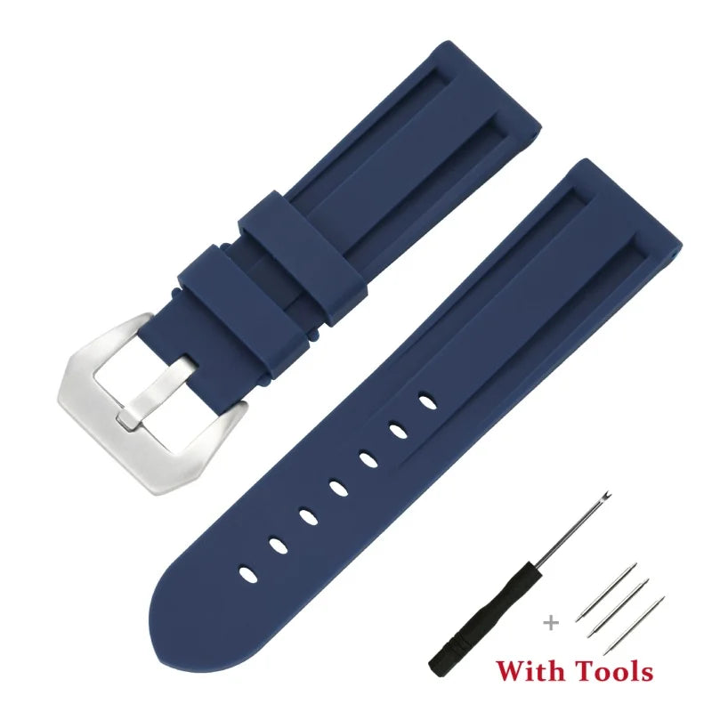 Polar Silicone Buckle Band in Solid and Camo Colors — Navy Blue