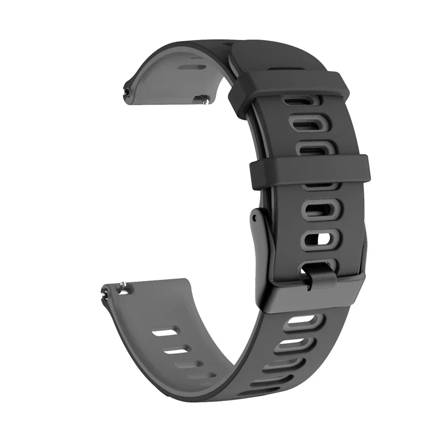 COROS Two-Tone Silicone Watch Band with Rectangular Holes - Black / Gray