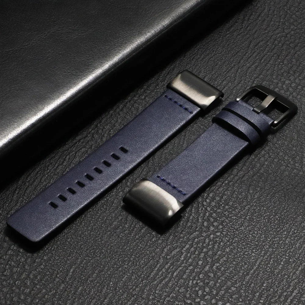 Garmin QuickFit Minimal Leather Band in Navy / Black