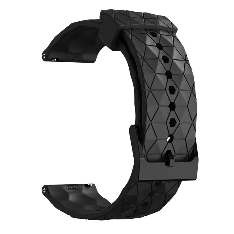 COROS Geometric Silicone Watch Band with Black Buckle - Black