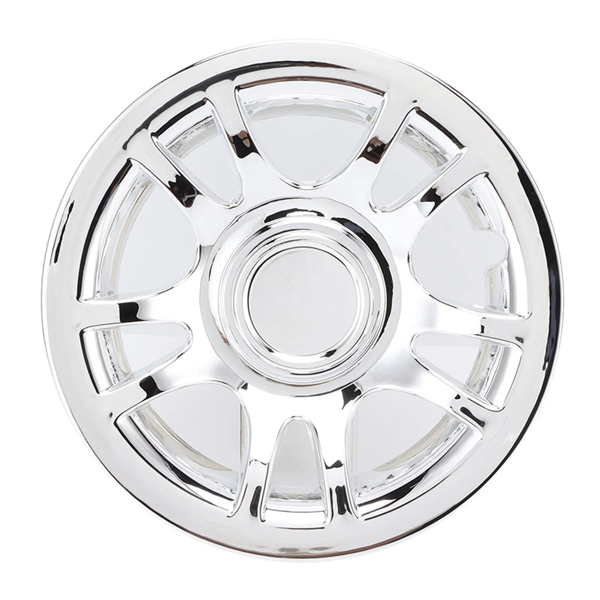 Chrome Golf Cart Hub Caps, 8 in, Set of 4