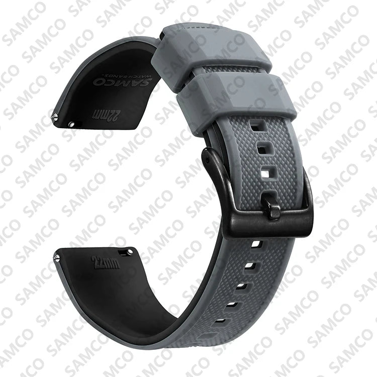 Motorola Moto Textured Silicone Band with Buckle Choices — Slate Gray / Black / Black Buckle