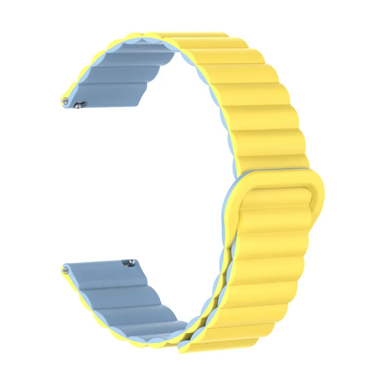 Polar Ribbed Magnetic Silicone Loop Band – Yellow / Light Blue