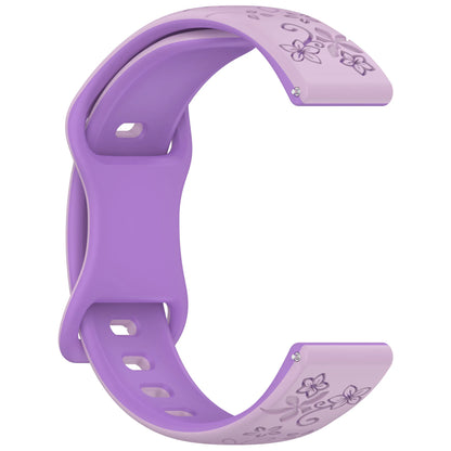 Garmin Floral Engraved Silicone Band in Lavender and Purple