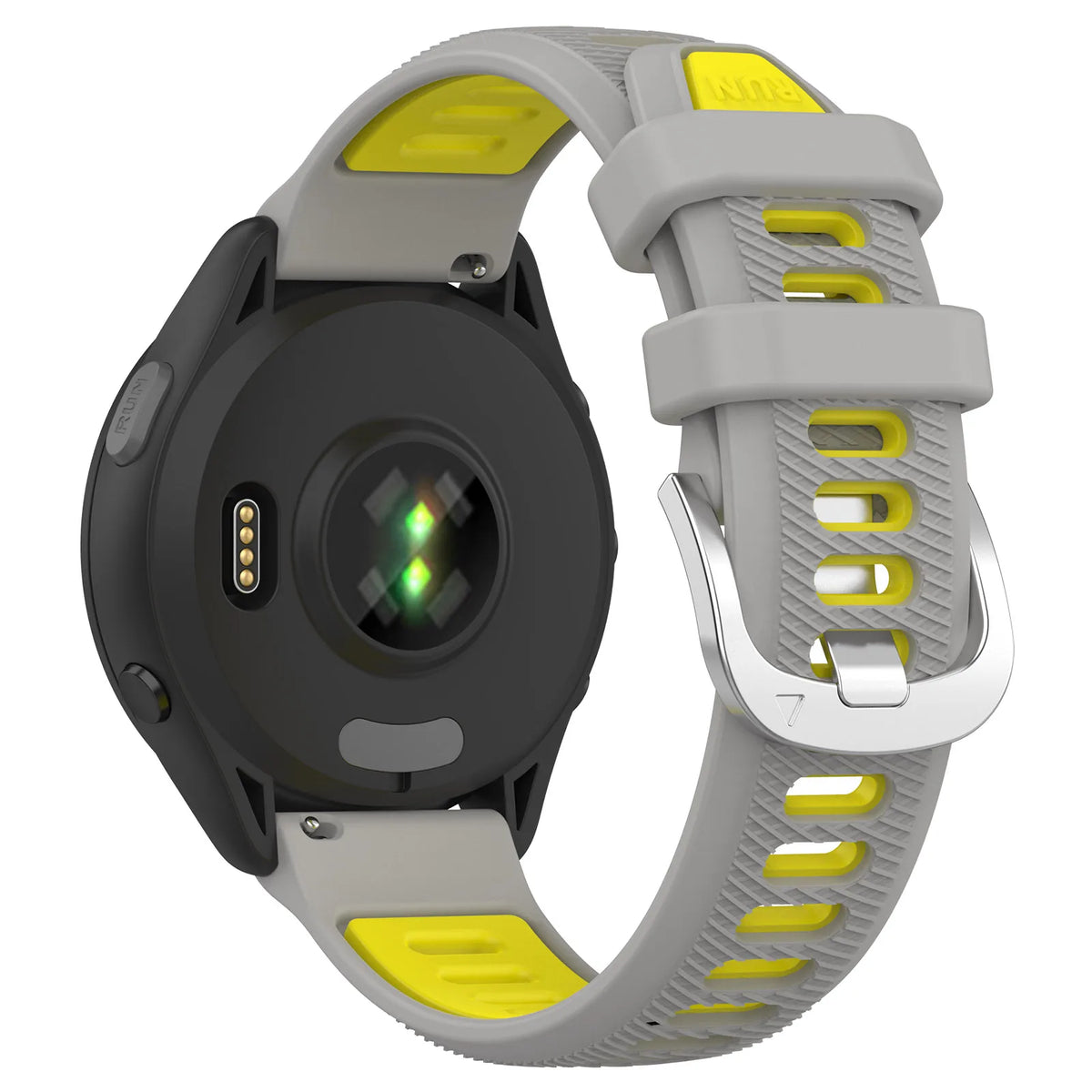 COROS Two-Tone Silicone Band with Silver Buckle – Gray / Yellow